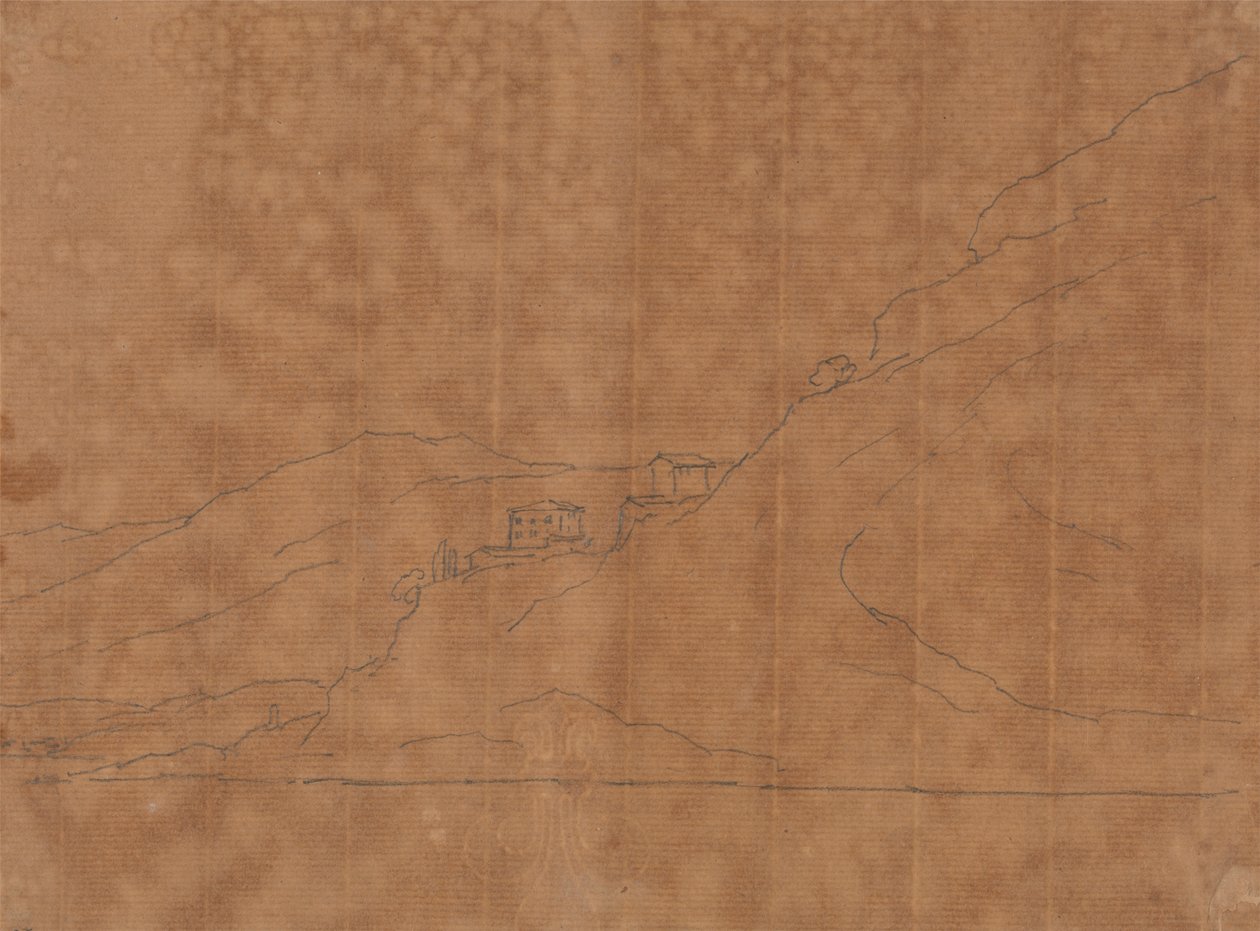 Villas sur une colline - John Robert Cozens