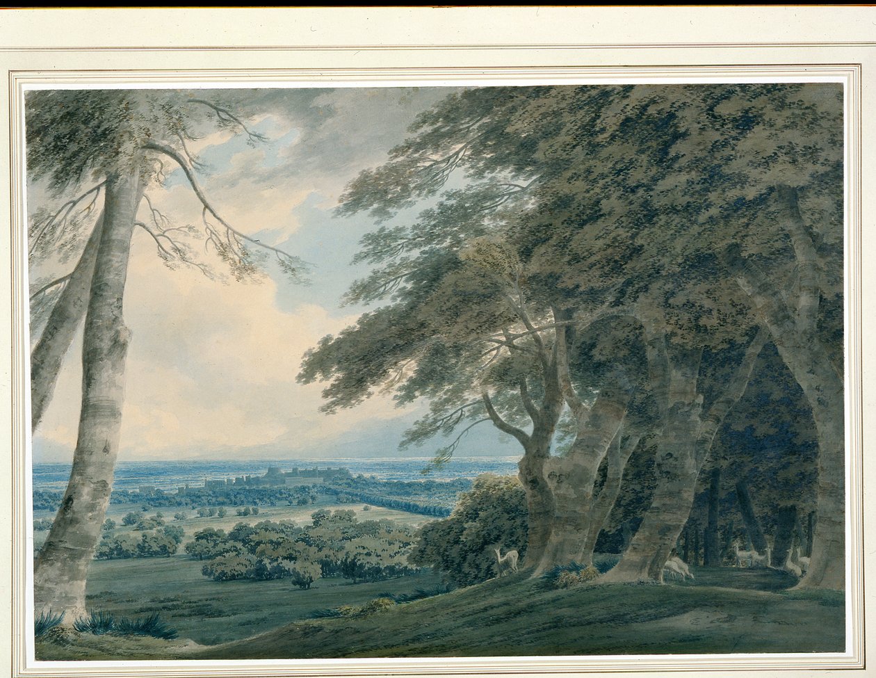 Château de Windsor depuis le sud-ouest, c.1787-99 - John Robert Cozens