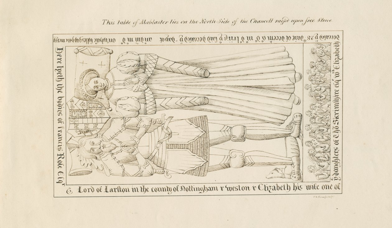 Église de Standon - Tombe de Francis Rose : dessin à la plume, nd [19e siècle] - John Robert Fernyhough
