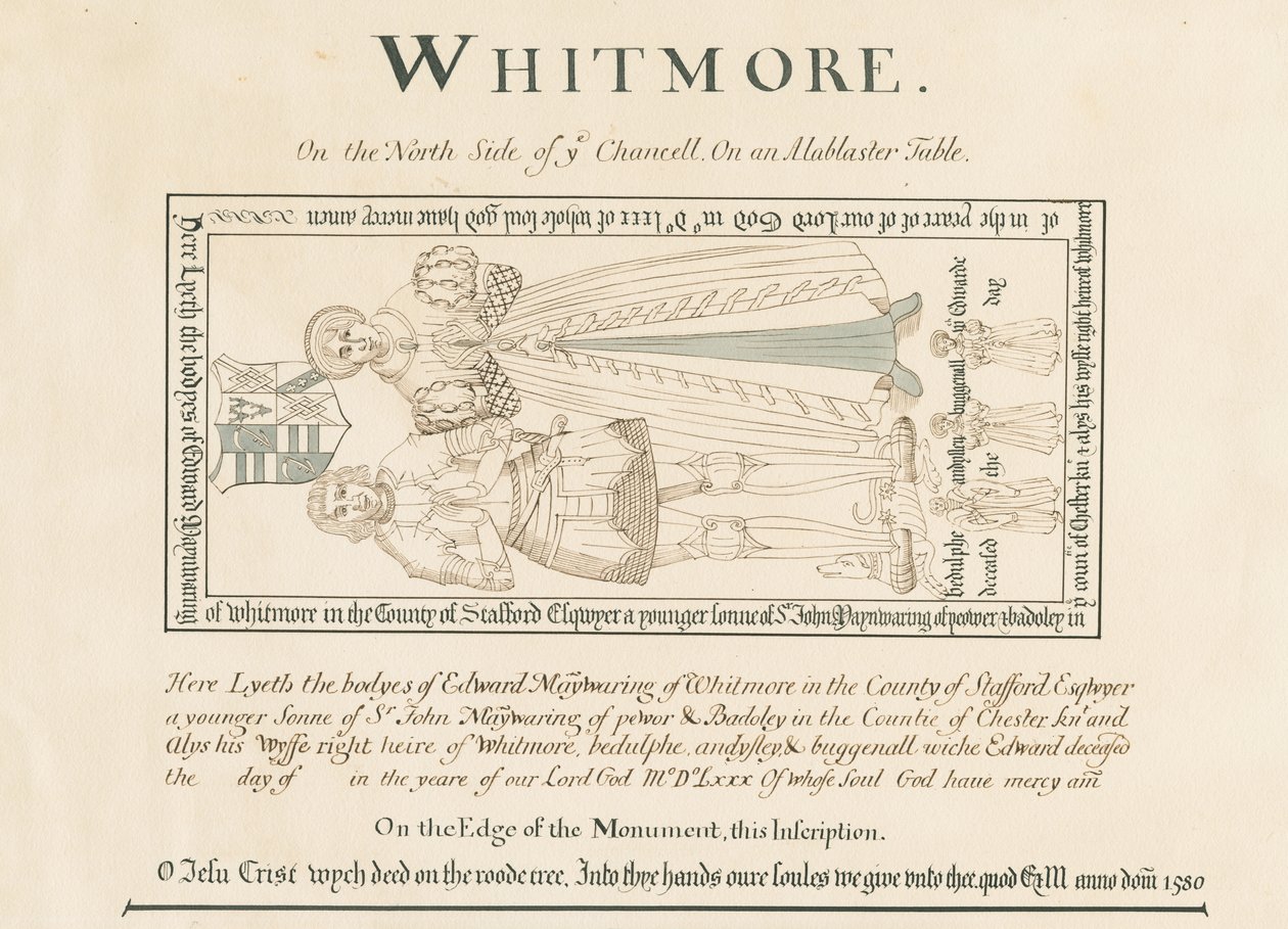 Église de Whitmore - Mémorial à Edward Maynwaring - John Robert Fernyhough