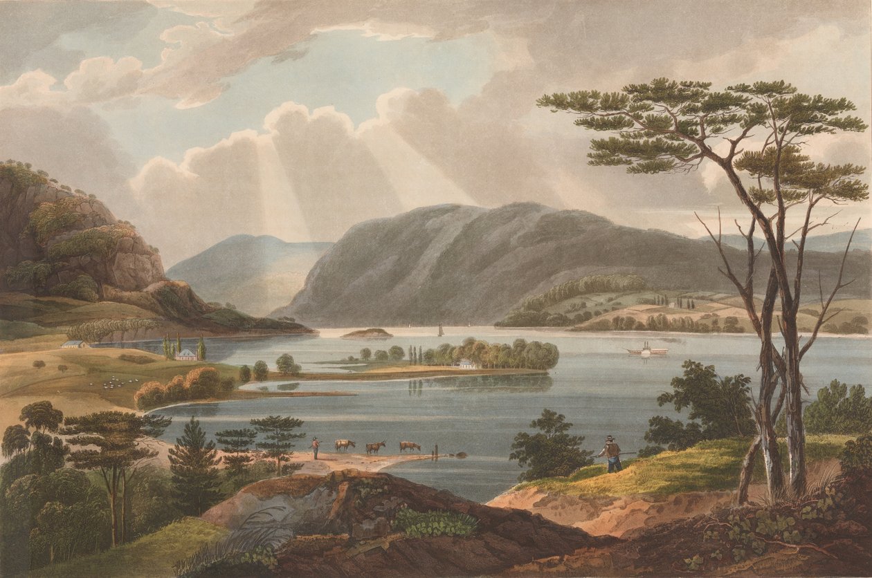 Vue de Fishkill vers West-Point No. 15 du Portfolio de la rivière Hudson - John Rubens Smith