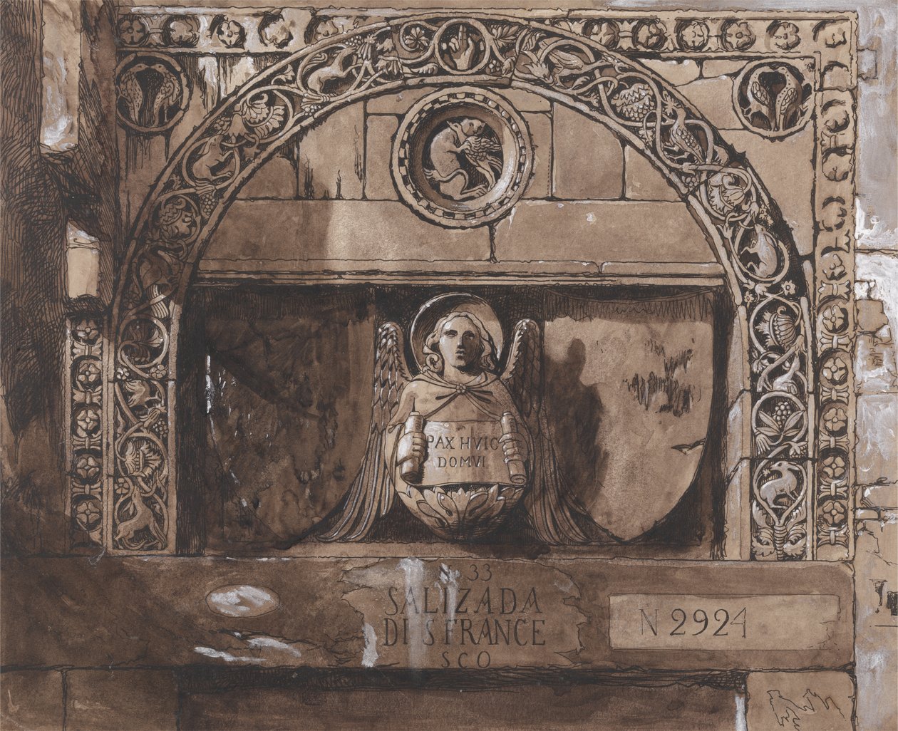 Fronton de porte du Palazzo Contarini della Porta di Ferro - John Ruskin