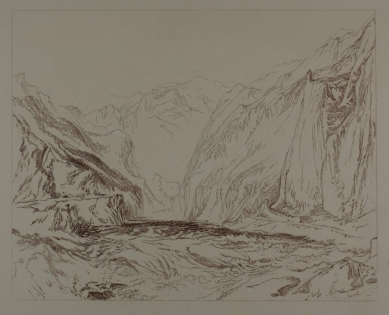 Scène de montagne de sable - John Ruskin