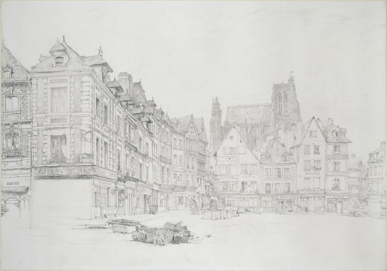 Étude pour (détail) de la Place du Marché, Abbeville - John Ruskin