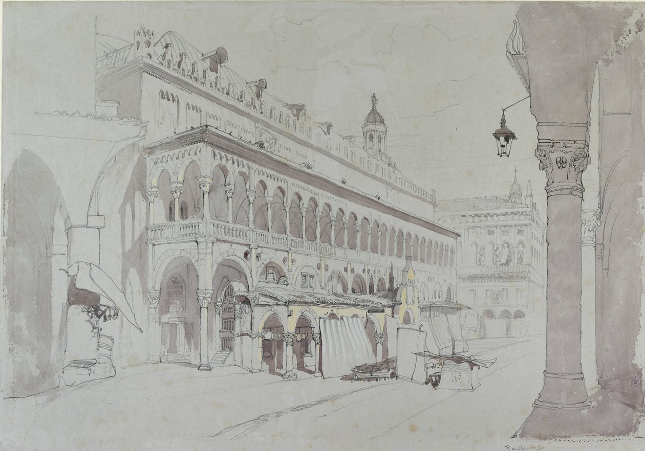 Le Palazzo della Ragione et la Piazza delle Erbe, Padoue, mai 1841 - John Ruskin