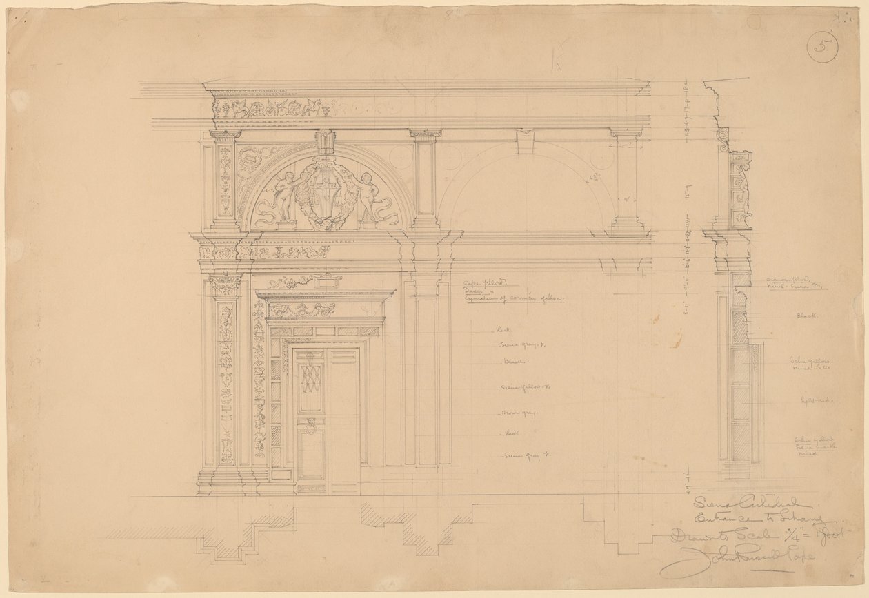 Cathédrale de Sienne, Entrée de la bibliothèque - John Russell Pope