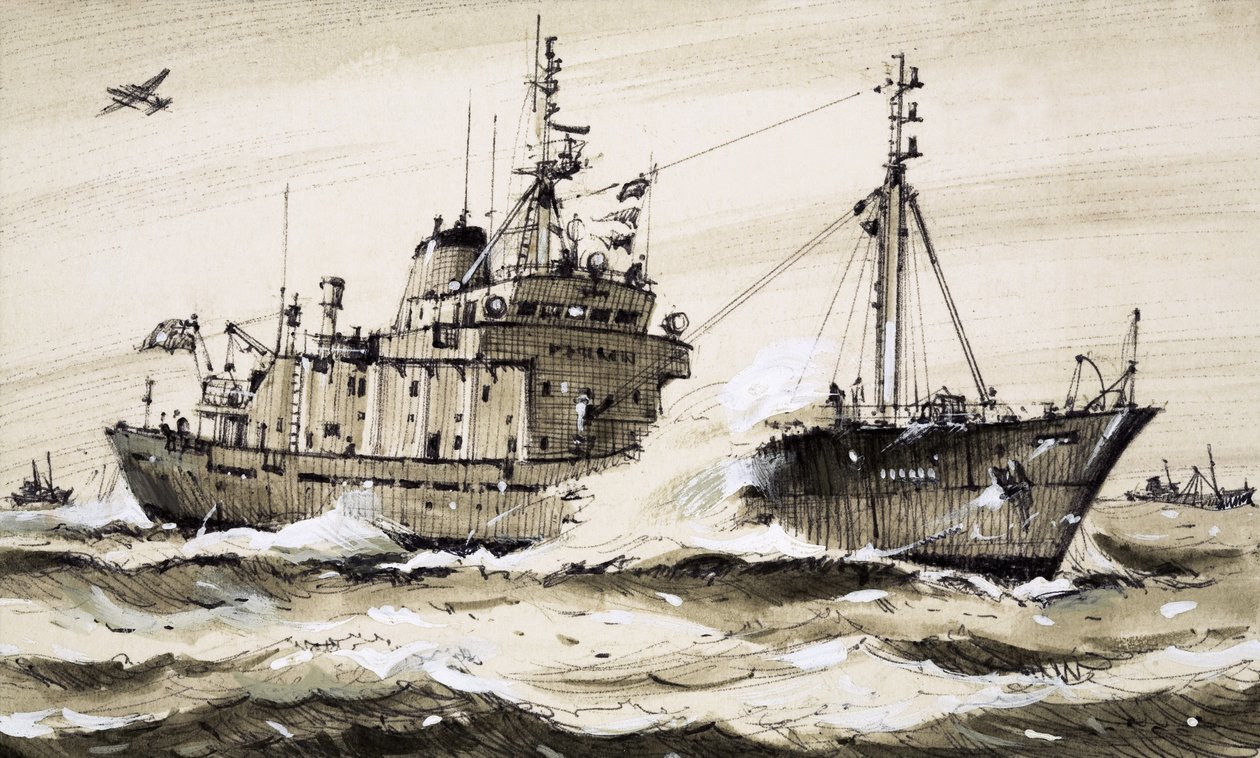 Une frégate britannique patrouillant en mer du Nord - John S. Smith
