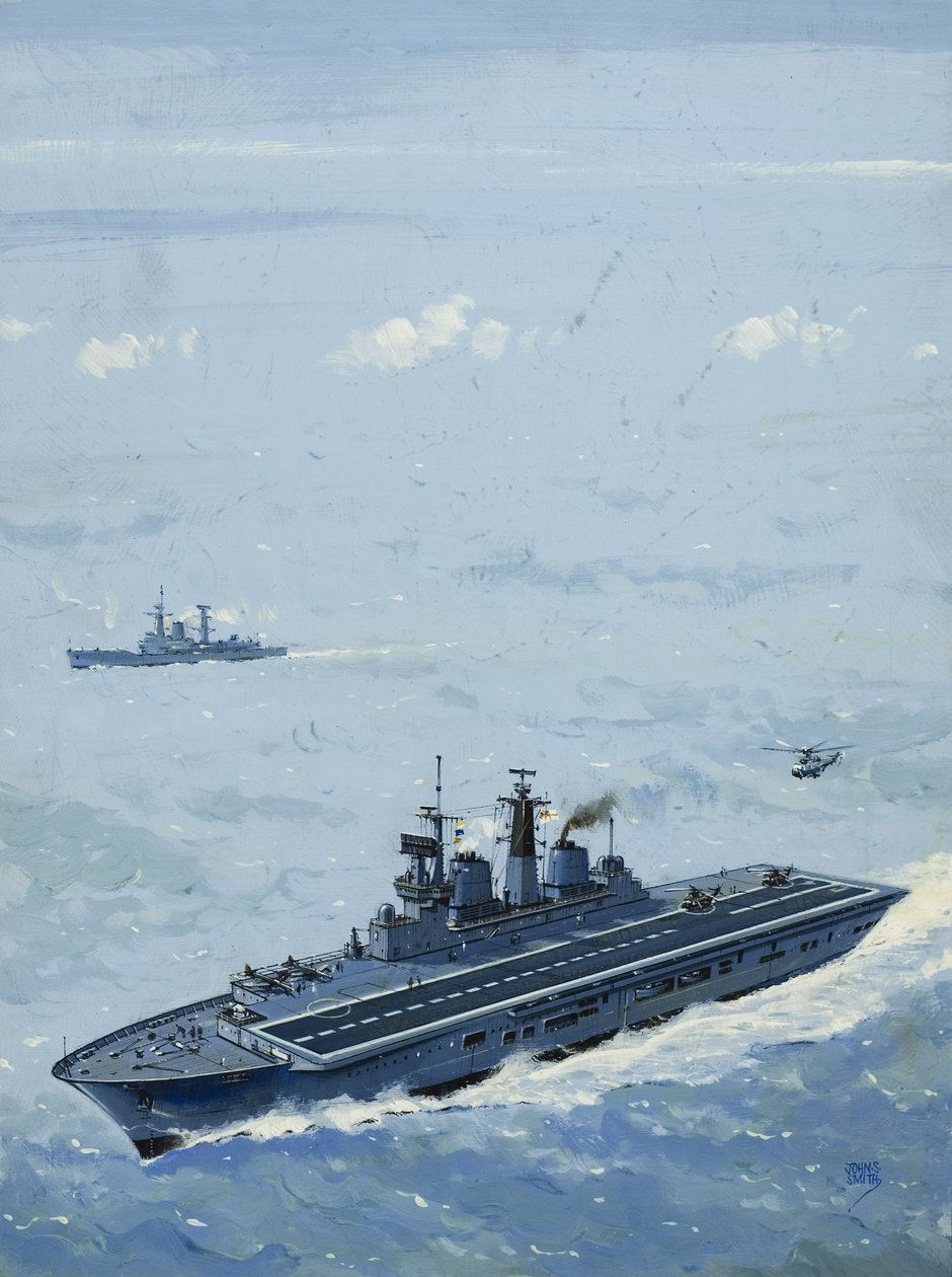 HMS Invincible (gouache sur papier) - John S. Smith