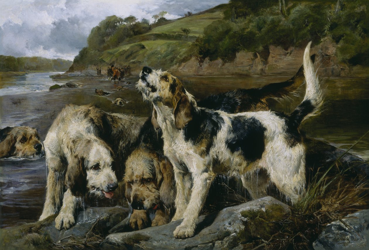 Chasse à la loutre, ou Sur la piste - John Sargent Noble