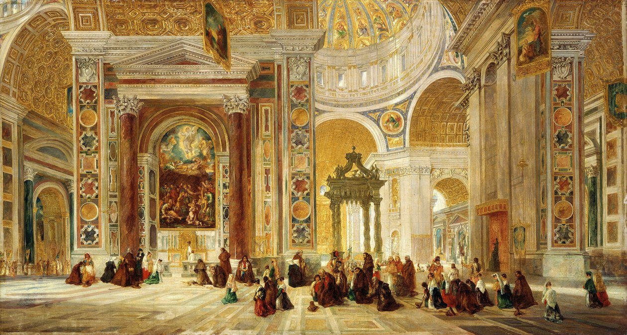 Intérieur de Saint-Pierre, Rome, 1824-1885 - John Scarlett Davis