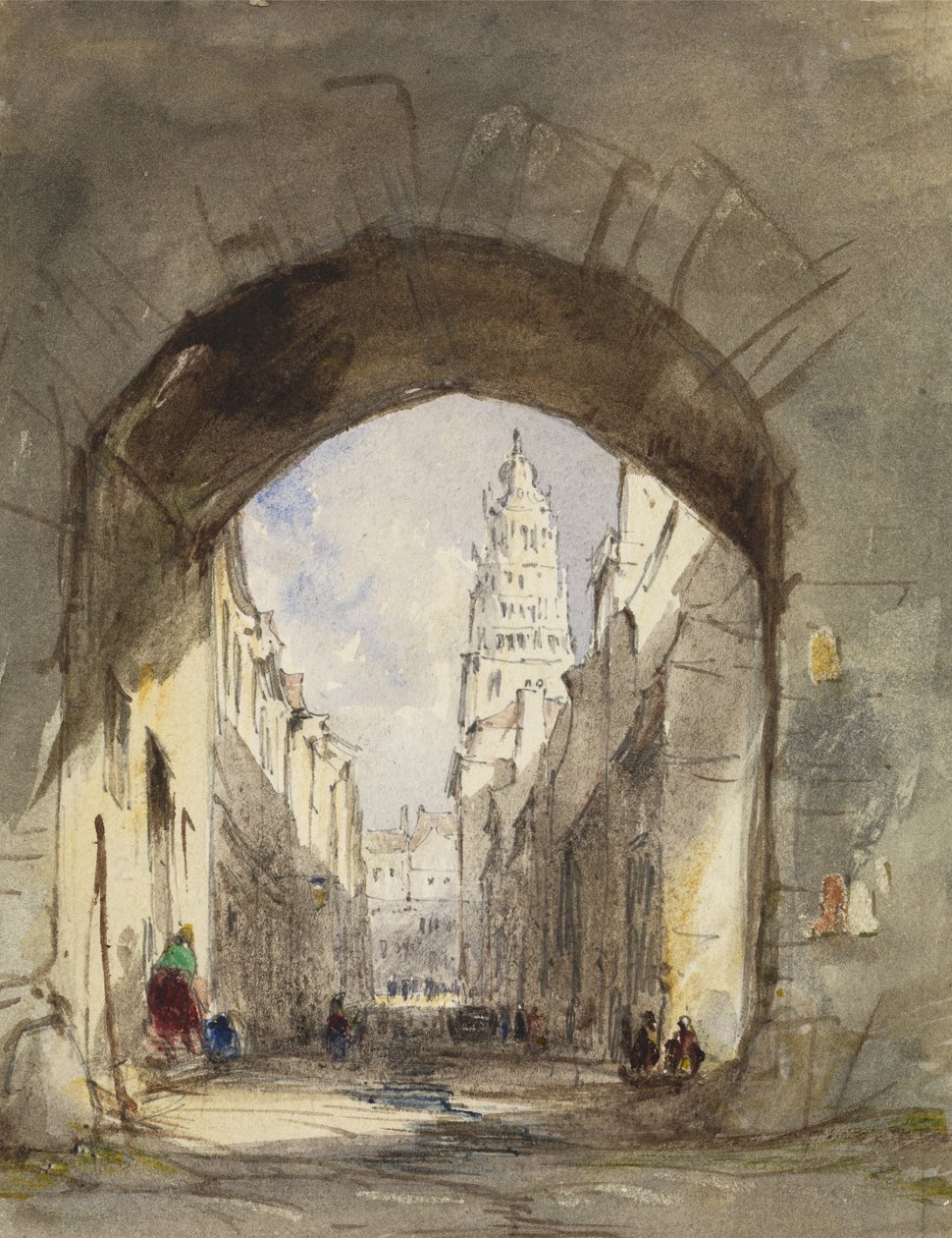 Scène de rue à Calais - John Scarlett Davis