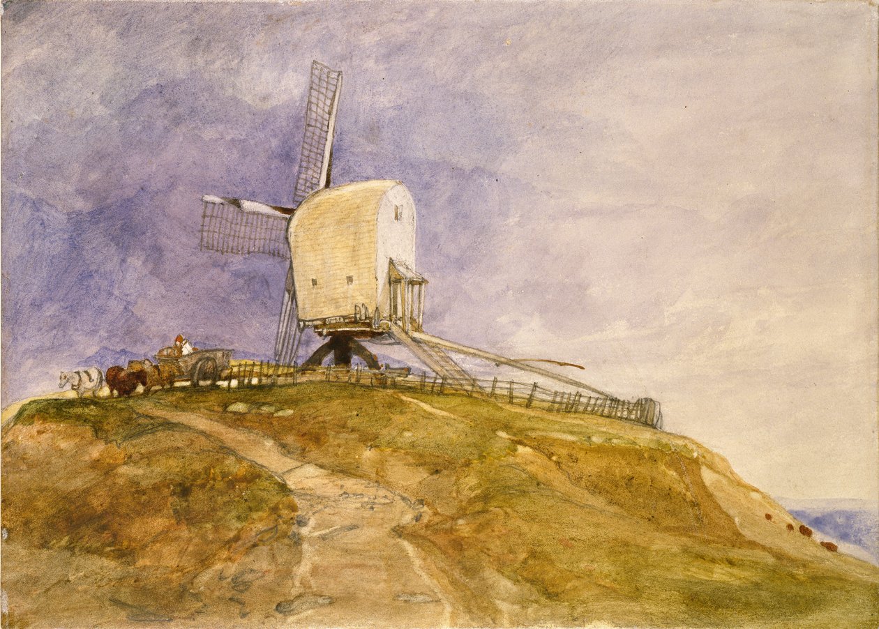 Un moulin à vent sur une colline à Eye, Suffolk, début du 19ème siècle - John Sell Cotman