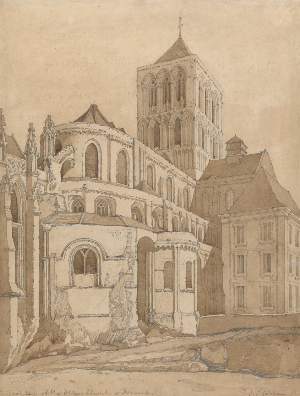 Église abbatiale de Fécamp, Normandie - John Sell Cotman