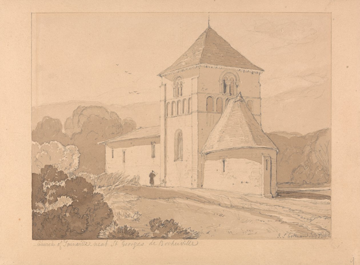 Église de Yainville, près de Saint-Georges-de-Bocherville, Normandie - John Sell Cotman