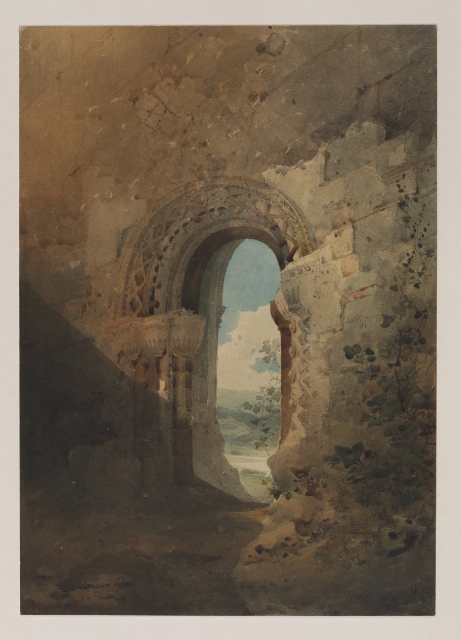 Entrée du réfectoire, prieuré de Kirkham, Yorkshire, 1804 - John Sell Cotman