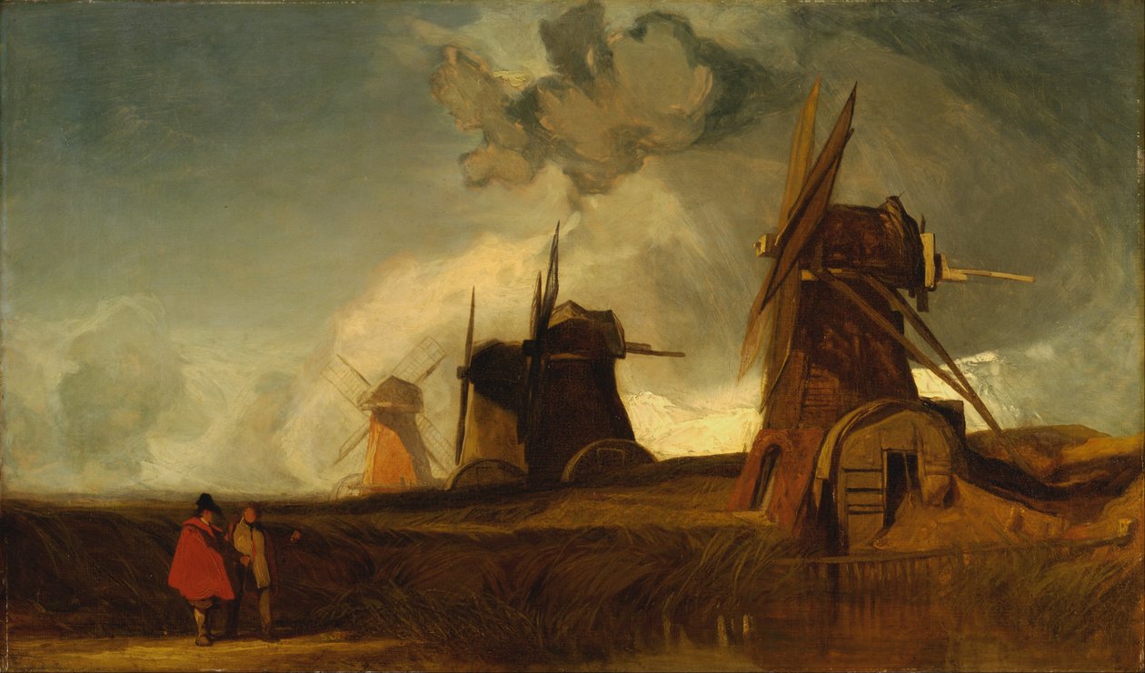 Drainage Mills in the Fens, Croyland, Lincolnshire - John Sell Cotman