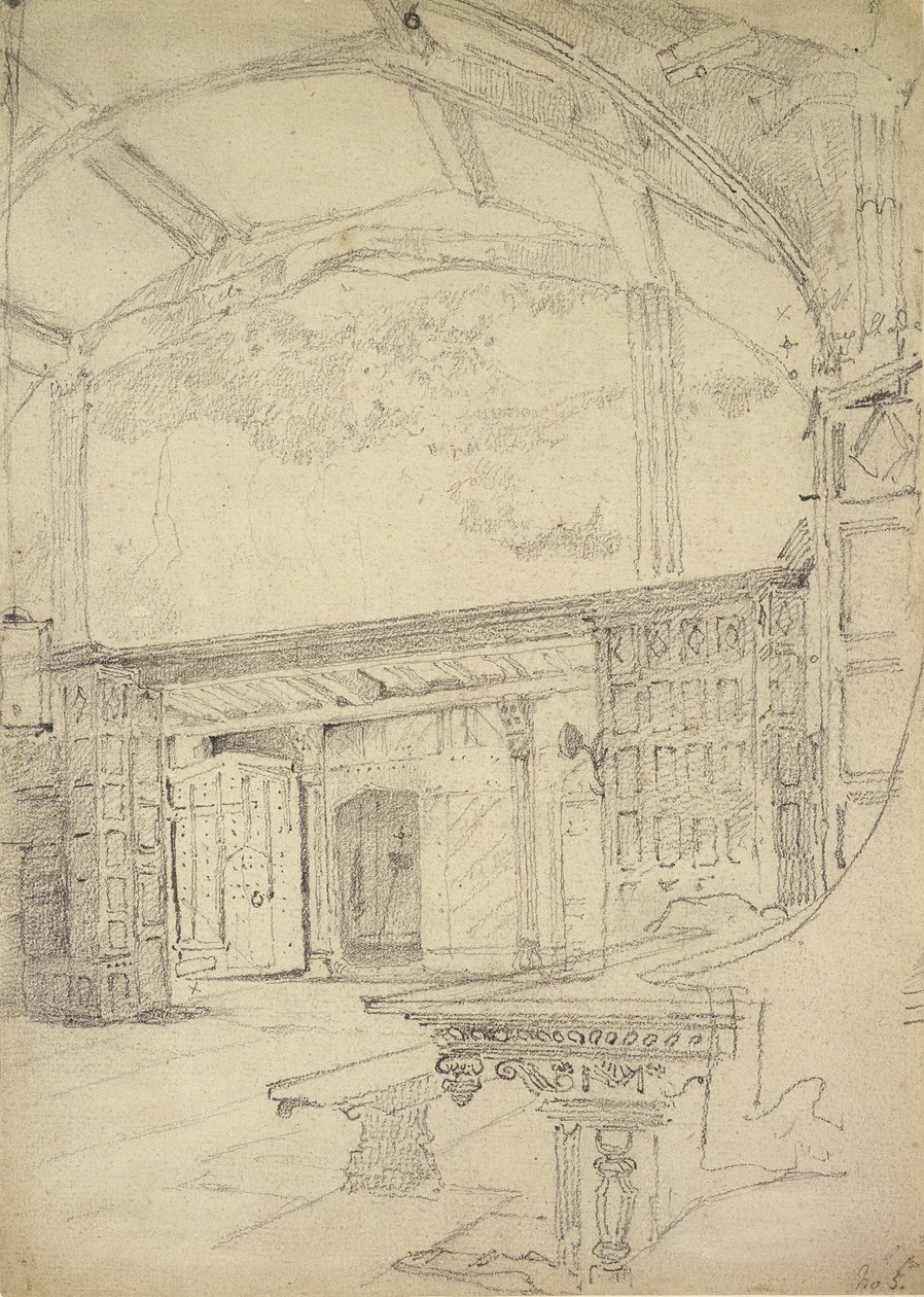 Intérieur du Grand Hall, Little Moreton Hall, Cheshire - John Sell Cotman