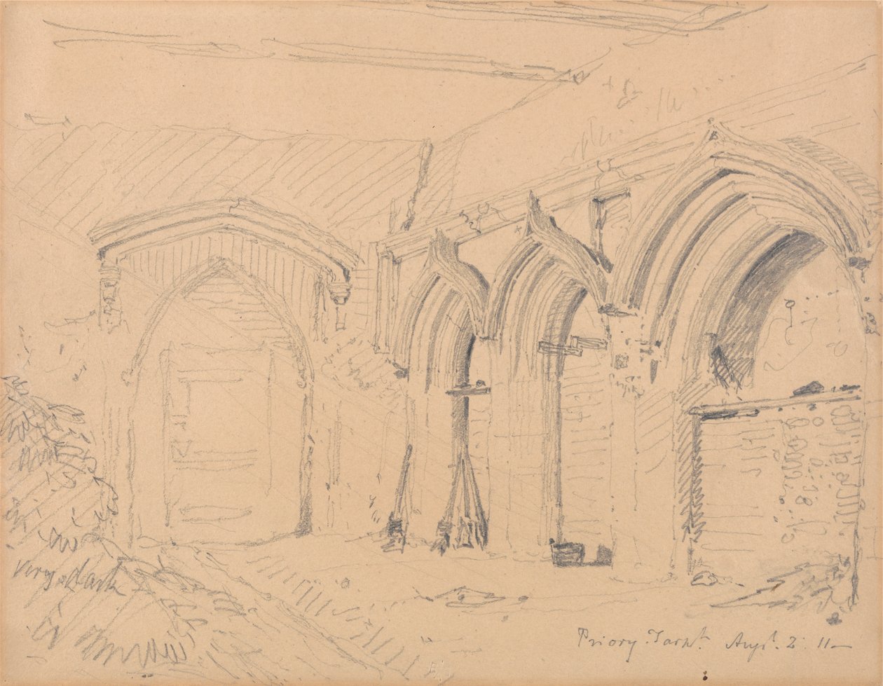 Intérieur des ruines du prieuré de Yarmouth - John Sell Cotman