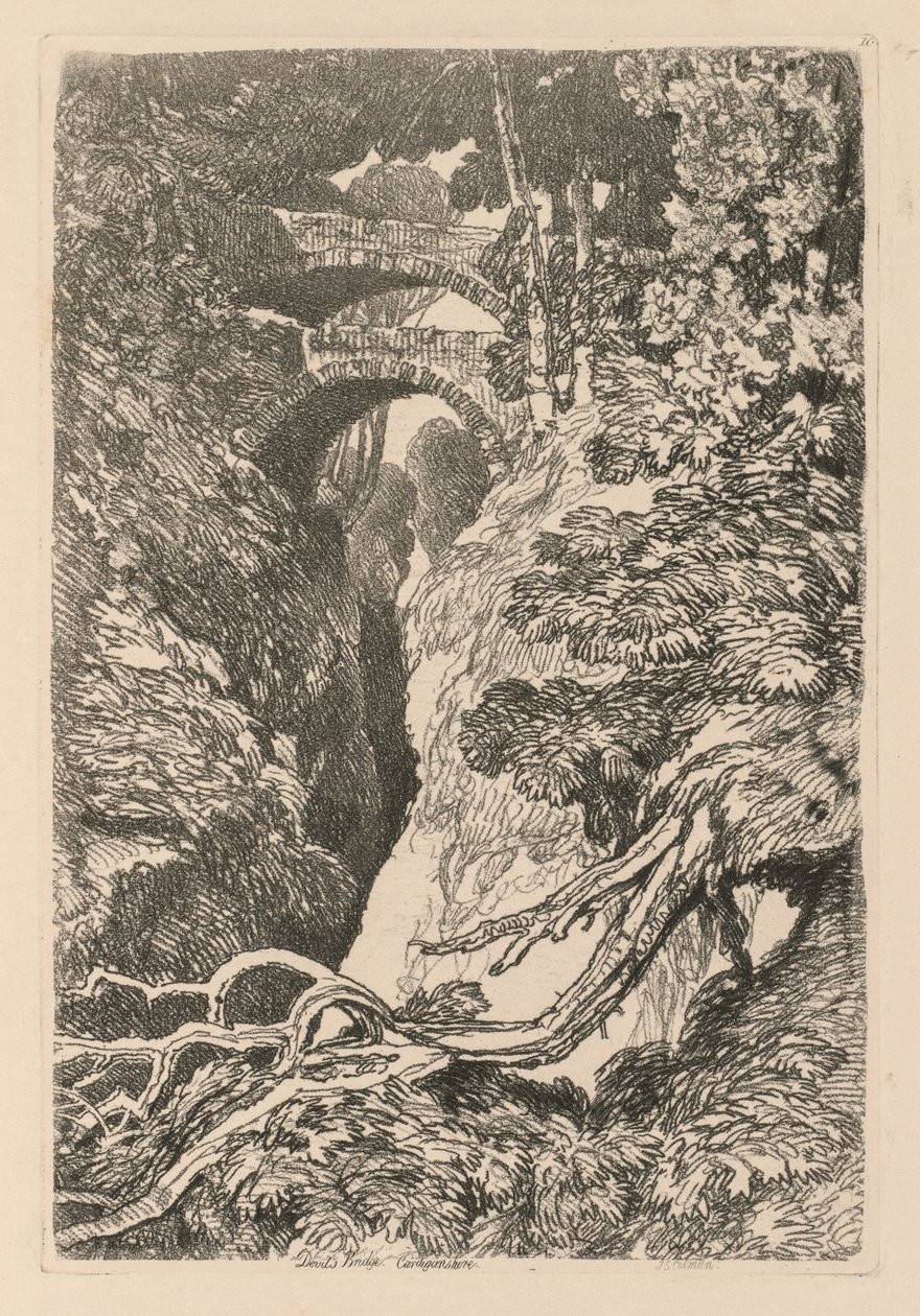 Liber Studiorum : Planche 10, Le Pont du Diable, Cardiganshire, 1838 - John Sell Cotman