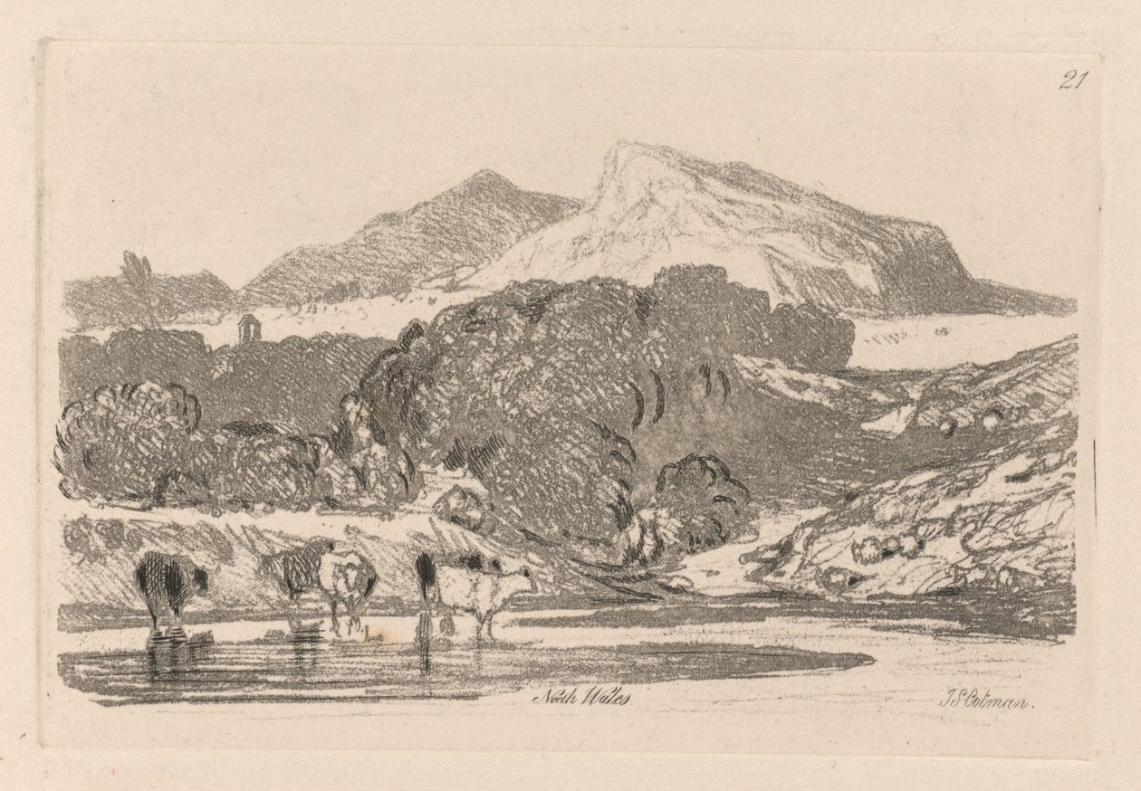 Liber Studiorum : Planche 21, Vue du nord du Pays de Galles, 1838 - John Sell Cotman