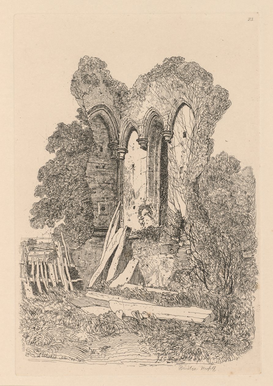 Liber Studiorum : Planche 23, Ruines à Beeston, Norfolk : No. 3 - John Sell Cotman