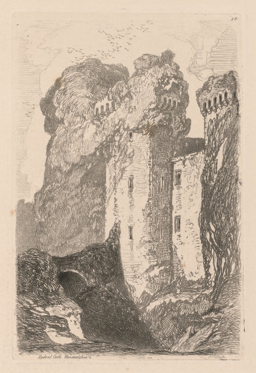 Liber Studiorum : Planche 24, Château de Ragland, Monmouthshire - John Sell Cotman
