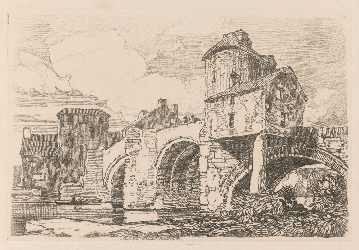 Liber Studiorum : Planche 26, Pont de Monnow, Monmouthshire, 1838 - John Sell Cotman