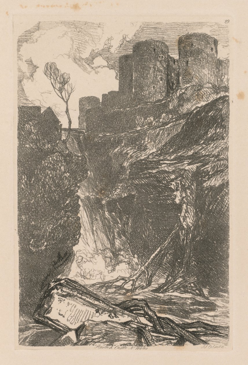 Liber Studiorum : Planche 29, Château de Harlech, N. Pays de Galles, 1838 - John Sell Cotman