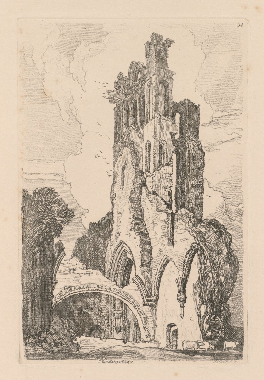Liber Studiorum : Planche 34, Abbaye de Llanathony, Monmouthshire - John Sell Cotman