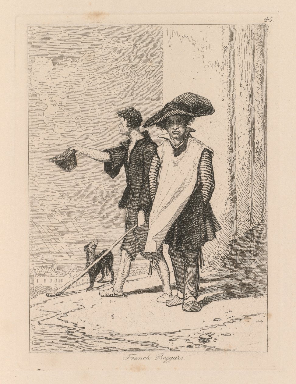 Liber Studiorum : Planche 45, Mendiants français - John Sell Cotman