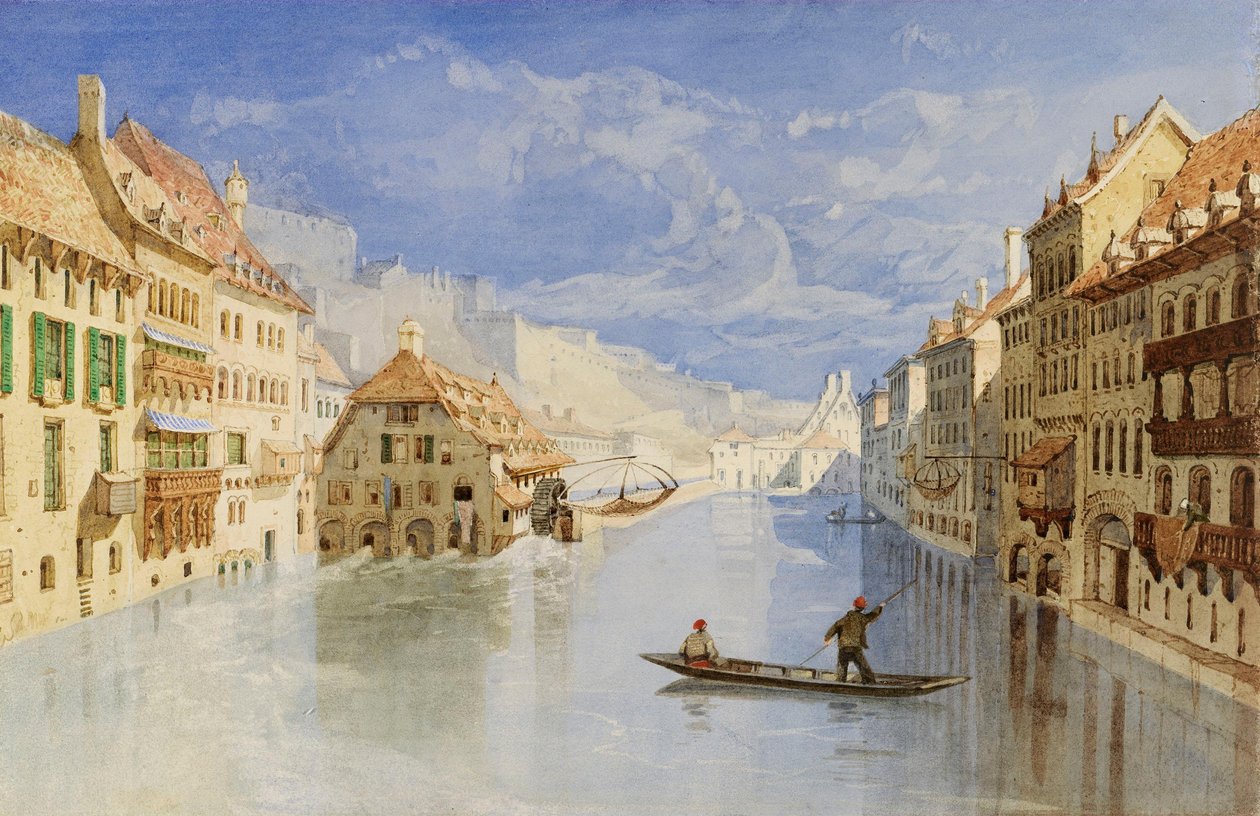 La citadelle au-dessus de Namur, Belgique, vue depuis la Sambre - John Sell Cotman
