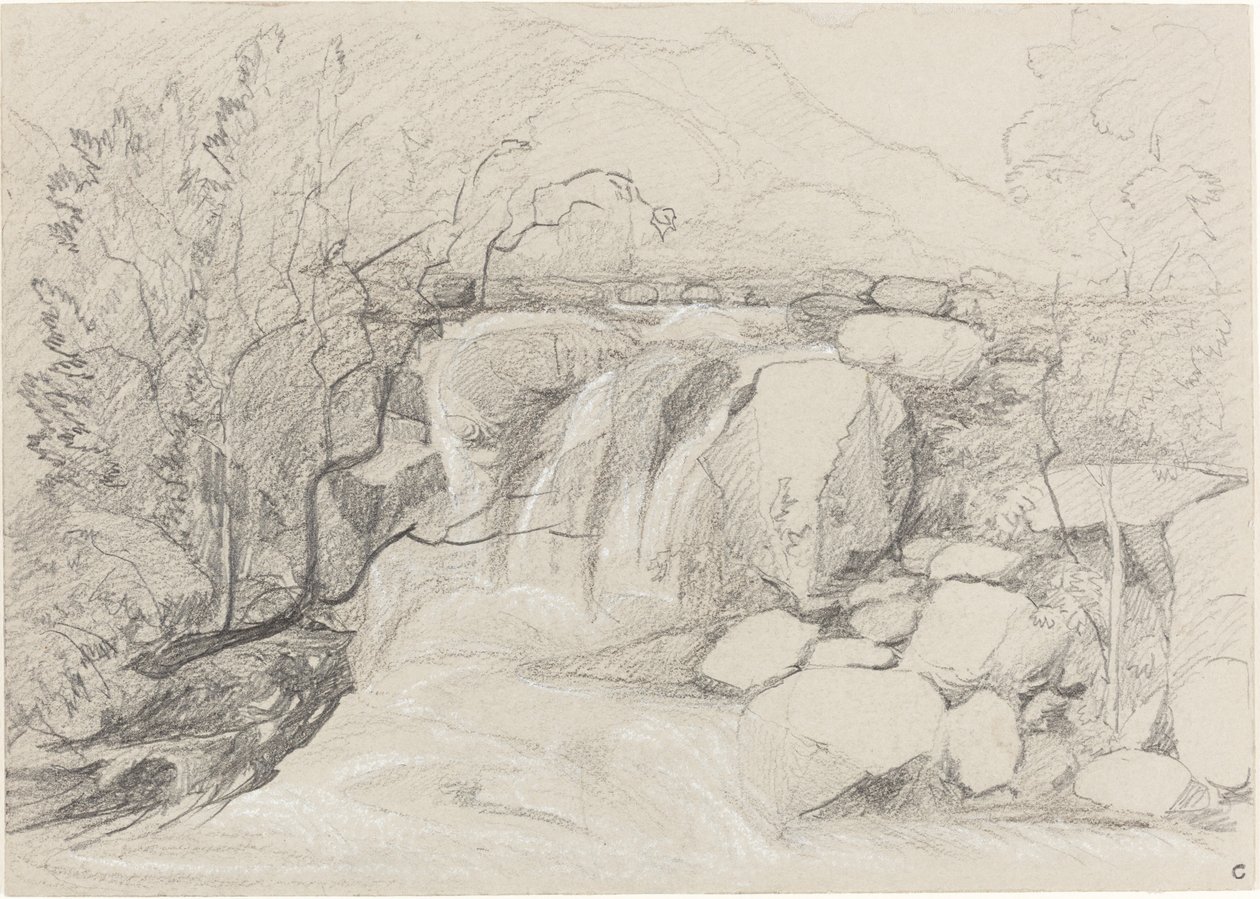 Cascade avec rochers - John Sell Cotman