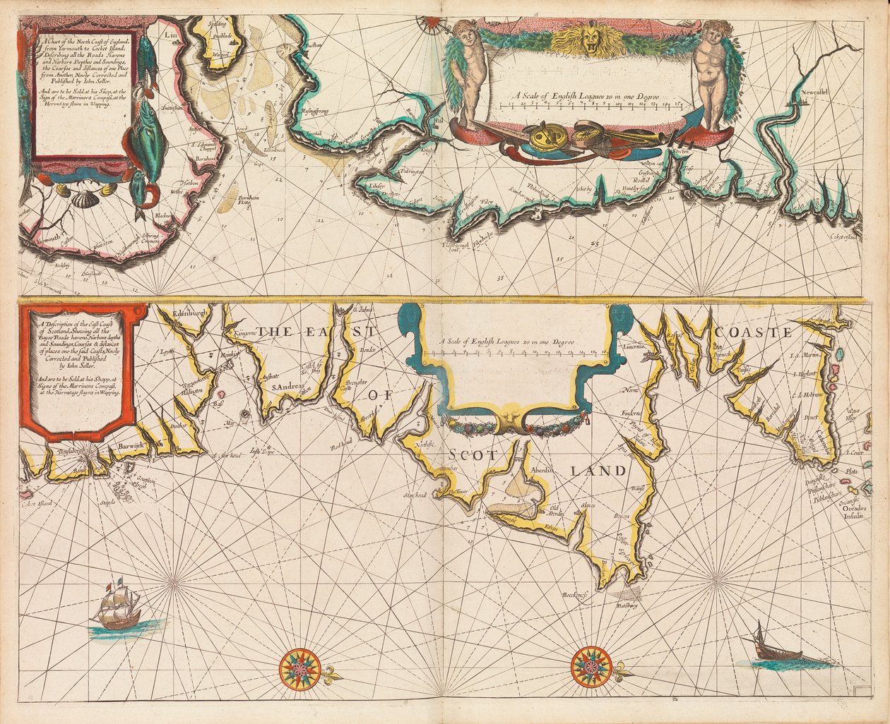 Le pilote anglais le premier livre : décrivant la navigation nordique, c.1671 - John Seller