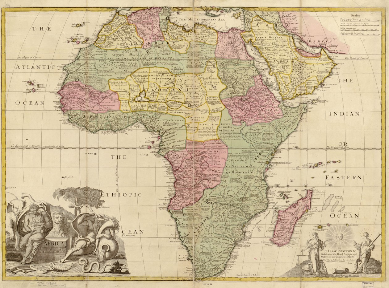 Afrique - corrigé des observations de la Société Royale de Londres et de Paris. LOC 2005625330 - John Senex
