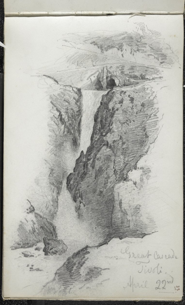 Grande cascade, Tivoli, Italie, 22 avril 1869 - John Singer Sargent
