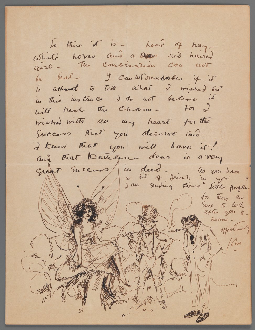 Lettre à Kathlene MacDonell - John Singer Sargent