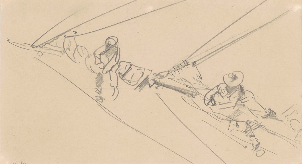 Hommes sur un espar, c.1876 - John Singer Sargent