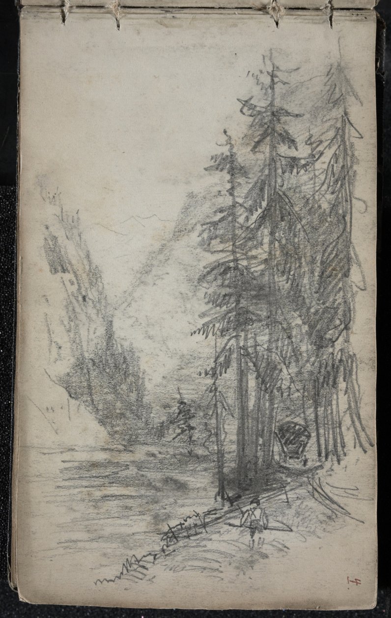 Paysage de montagne avec arbres, 1871-72 - John Singer Sargent