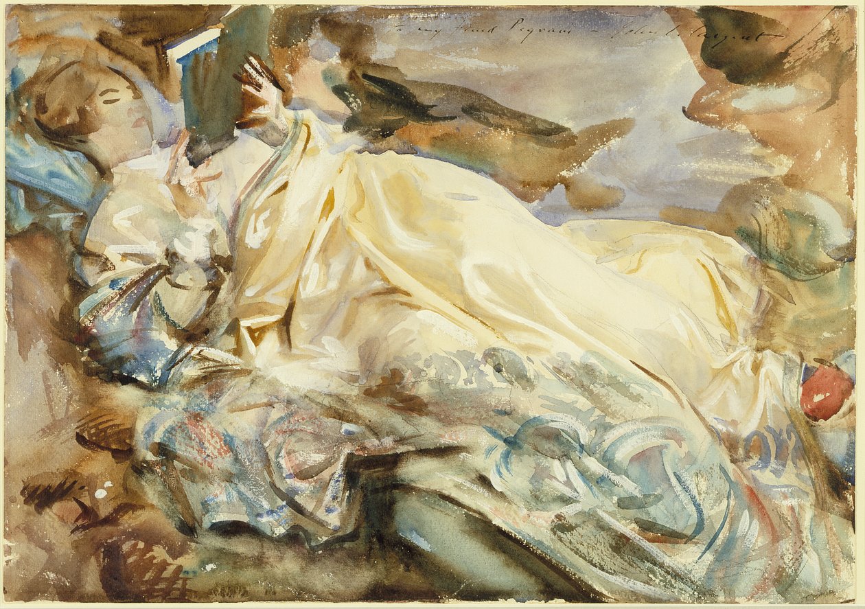 Rose-Marie Ormond lisant dans un châle en cachemire - John Singer Sargent