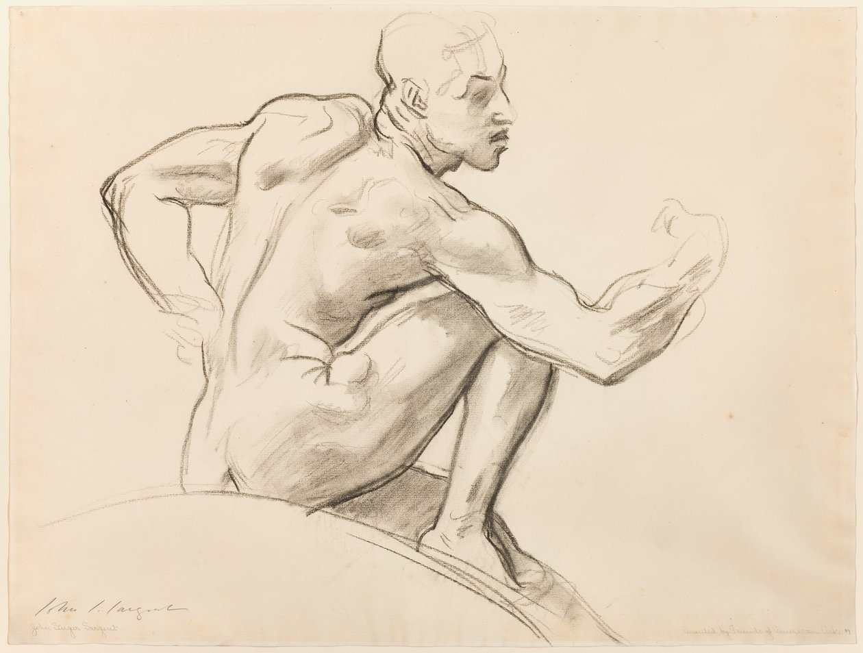 Nu masculin assis - John Singer Sargent
