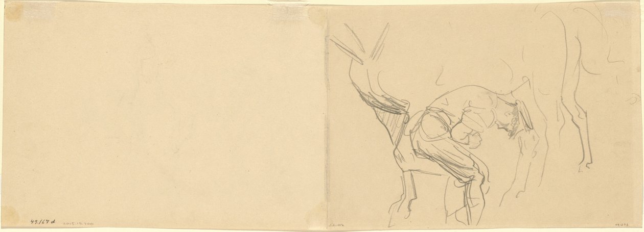 Étude pour ferrer les chevaux de cavalerie au front (verso), 1918 - John Singer Sargent