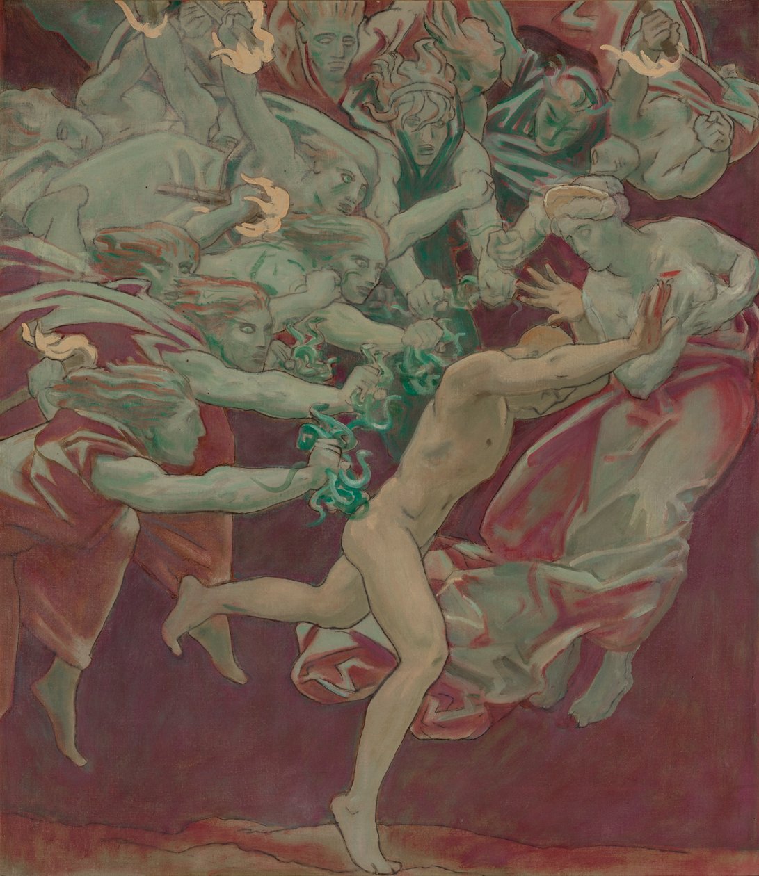 Étude pour le Musée des Beaux-Arts de Boston, Murals: Oreste et les Furies - John Singer Sargent
