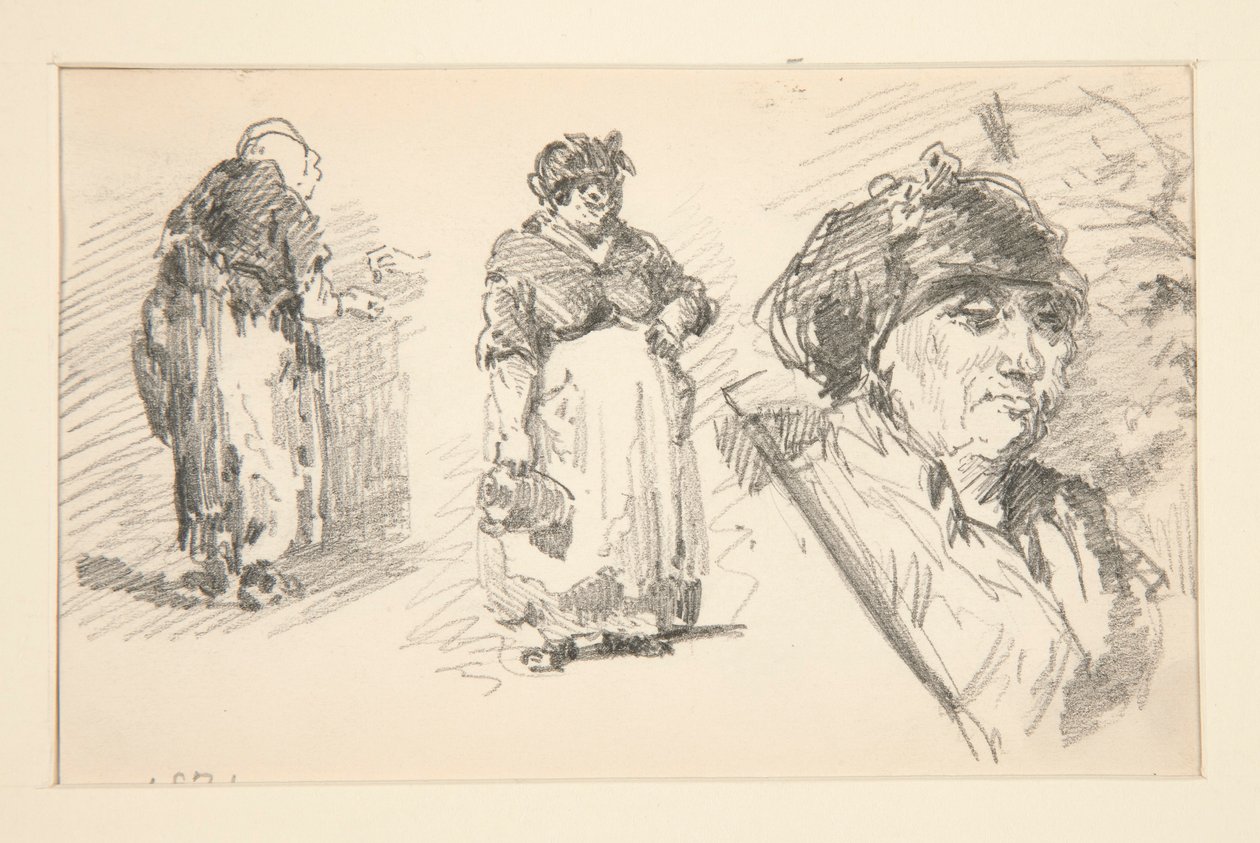 Deux figures debout et une tête - John Singer Sargent