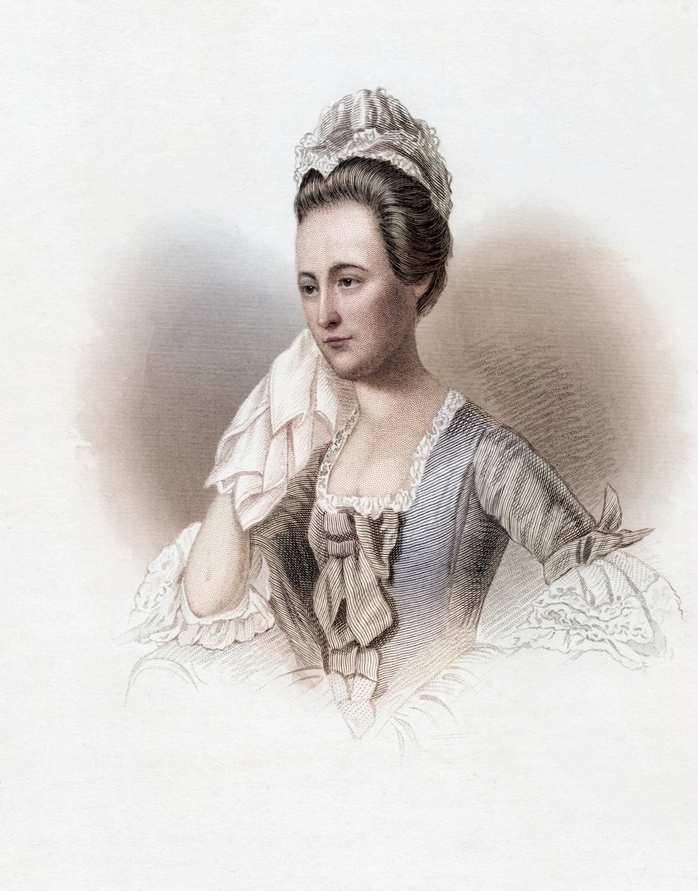 Dorothy Quincy Hancock Scott, Dorothy Quincy, Portrait (gravure en couleur) - John Singleton (after) Copley