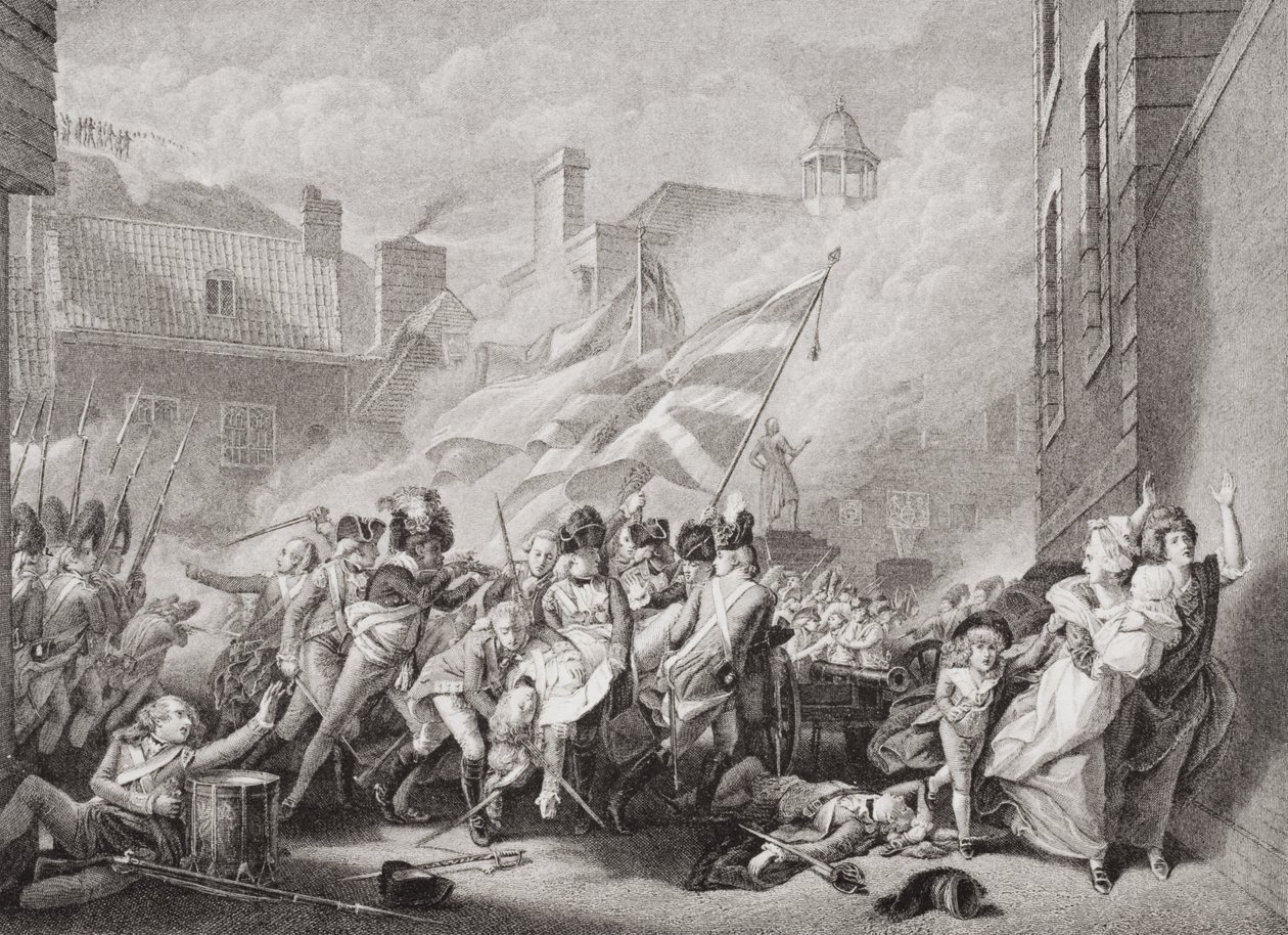 La mort du Major Peirson à St. Helier, reprise de Jersey aux Français, 8 janvier 1781, d