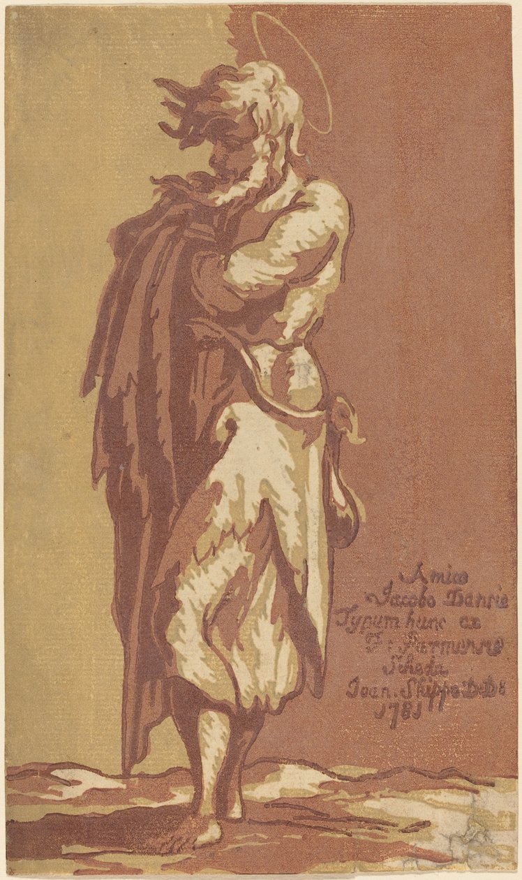 Saint masculin debout, les bras croisés, face à gauche - John Skippe after Parmigianino