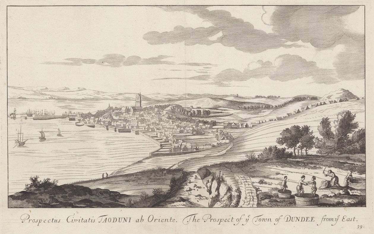 Une image de Dundee, Angus, Écosse dessinée en 1693 - John Slezer