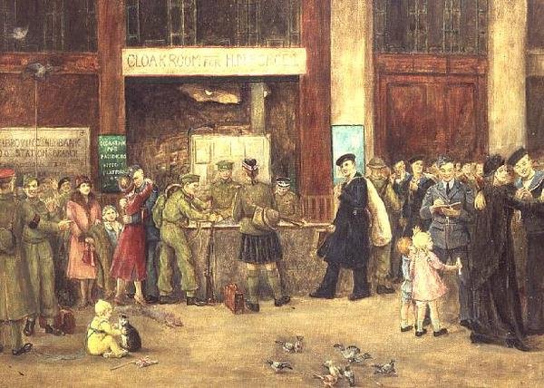 Le vestiaire des forces à la gare de Waterloo - John Stewart Clark