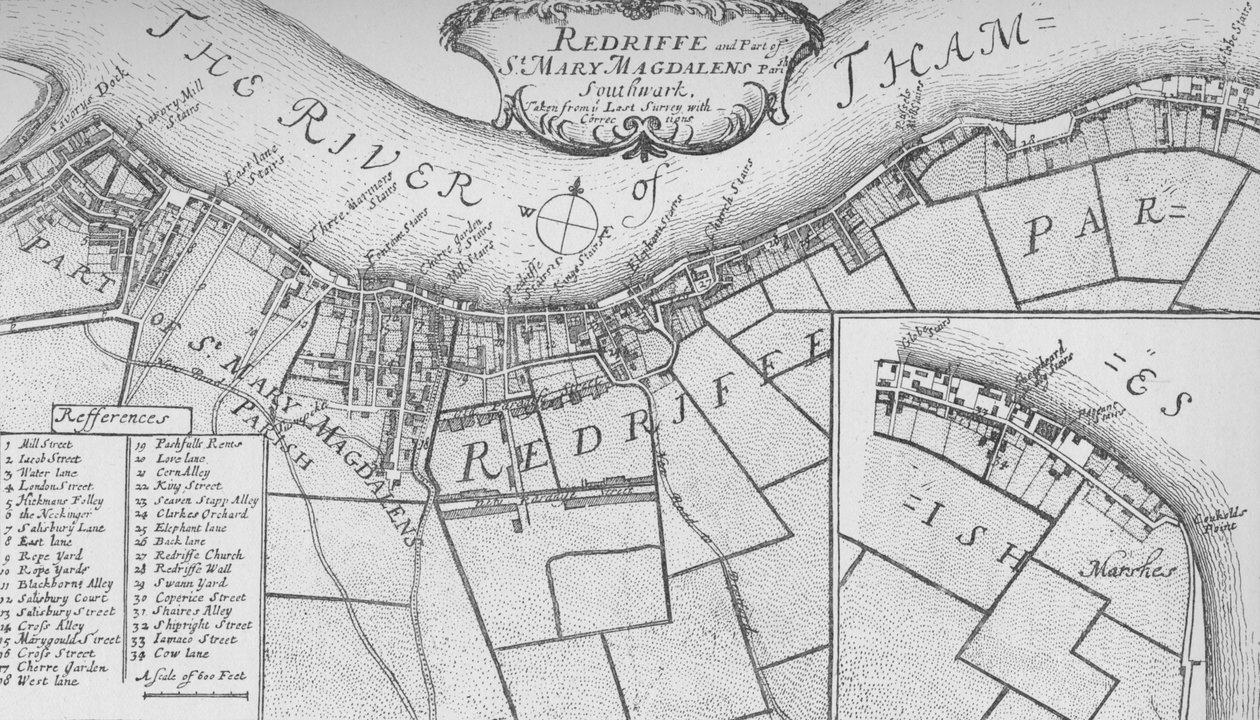 Plan de Rotherhithe, 1755, 1912. Artistes : Inconnu, John Stow - John Stow