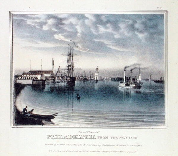 Philadelphie depuis le chantier naval, c.1840 - John T. Bowen